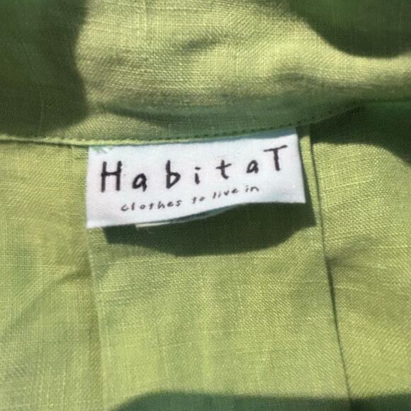 Habitat Tunic Top Green 100% Linen Preshrunk USA XL Minimalist Casual Coastal - Picture 8 of 12